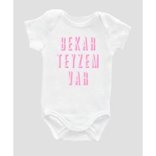 Outdoor One Organik  Pamuk Bekar Teyzem Var Baskılı Bebek Body Badi Çıtçıtlı Zıbın ZBN039