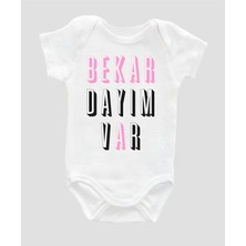 Outdoor One Organik  Pamuk Bekar Dayım Var Baskılı Bebek Body Badi Çıtçıtlı Zıbın ZBN040