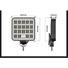 Optana 19 LED Kare Off Road Tekne Çalışma Lambası Spot Lambası Işık Araba 6500K