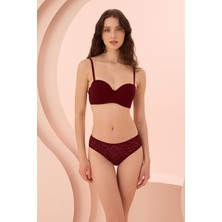 Loya Bordo Nirvana Desteksiz Straplez Tek Sütyen