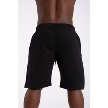 Meri Erkek Pamuklu Penye Şort Regular Fit Şort Siyah SRT01