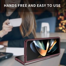 Eabhulie Samsung Galaxy Z Fold 5 Için Ince Sert Pc Koruyucu Kılıf Telefon Kılıfı Şarap Kırmızısı (Yurt Dışından)