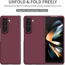 Eabhulie Samsung Galaxy Z Fold 5 Için Ince Sert Pc Koruyucu Kılıf Telefon Kılıfı Şarap Kırmızısı (Yurt Dışından)