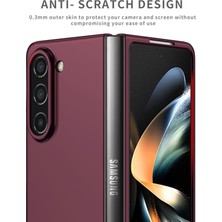 Eabhulie Samsung Galaxy Z Fold 5 Için Ince Sert Pc Koruyucu Kılıf Telefon Kılıfı Şarap Kırmızısı (Yurt Dışından)