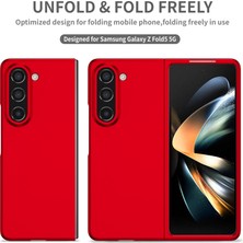 Eabhulie Samsung Galaxy Z Fold 5 Için Ince Sert Pc Koruyucu Kılıf Telefon Kılıfı Kırmızı (Yurt Dışından)