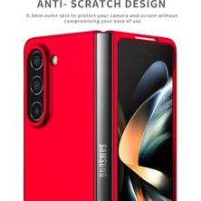 Eabhulie Samsung Galaxy Z Fold 5 Için Ince Sert Pc Koruyucu Kılıf Telefon Kılıfı Kırmızı (Yurt Dışından)