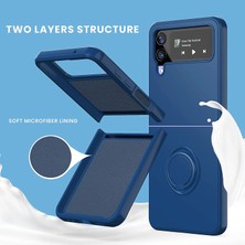 Eabhulie Samsung Galaxy Z Flip 5 Için Ince Silikon Kauçuk Telefon Kılıfı, Halka Tutucu Standlı Lavanta (Yurt Dışından)