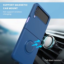 Eabhulie Samsung Galaxy Z Flip 5 Için Ince Silikon Kauçuk Telefon Kılıfı, Halka Tutucu Standlı Lavanta (Yurt Dışından)