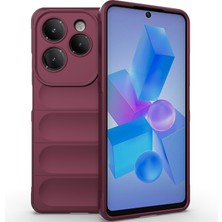 Eabhulie Infinix Hot 40 / Hot 40 Pro Için Kaymaz Yumuşak Silikon Telefon Kılıfı - Koyu Kırmızı (Yurt Dışından)