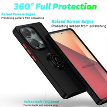 Eabhulie Xiaomi Redmi Note 13 Pro 4g Için Yüzük Stand Mat Sert Silikon Telefon Kılıfı - Yeşil (Yurt Dışından)