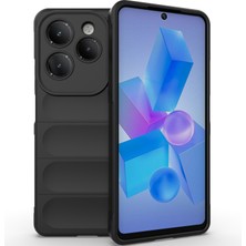 Eabhulie Infinix Hot 40 / Hot 40 Pro Için Kaymaz Yumuşak Silikon Telefon Kılıfı - Siyah (Yurt Dışından)