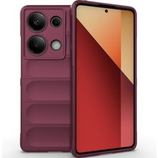 Eabhulie Xiaomi Redmi Note 13 Pro 4g Için Kaymaz Yumuşak Silikon Telefon Kılıfı - Koyu Kırmızı (Yurt Dışından)