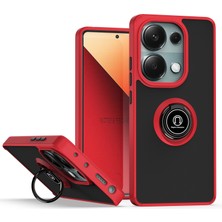 Eabhulie Xiaomi Redmi Note 13 Pro 4g Için Yüzük Stand Mat Sert Silikon Telefon Kılıfı - Kırmızı (Yurt Dışından)