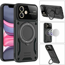 Eabhulie iPhone 11 Için Çift Katmanlı Manyetik Halka Lens Standı Telefon Kılıfı - Rose Gold (Yurt Dışından)