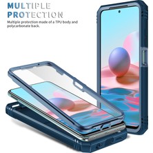 Eabhulie Xiaomi Redmi Note 10 Pro/note 10 Pro Max Için Çift Katmanlı Slayt Lens Kapak Halka Tutucu Standı ile Telefon Kılıfı - Mavi (Yurt Dışından)