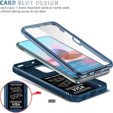 Eabhulie Xiaomi Redmi Note 10 Pro/note 10 Pro Max Için Çift Katmanlı Slayt Lens Kapak Halka Tutucu Standı ile Telefon Kılıfı - Mavi (Yurt Dışından)