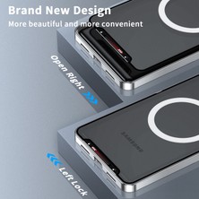 Eabhulie Samsung Galaxy S24+ Için Metal Pc Arka Lens Koruma Manyetik Kablosuz Şarj Cihazı Telefon Kılıfı Gümüş (Yurt Dışından)