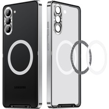 Eabhulie Samsung Galaxy S24+ Için Metal Pc Arka Lens Koruma Manyetik Kablosuz Şarj Cihazı Telefon Kılıfı Gümüş (Yurt Dışından)