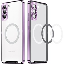 Eabhulie Samsung Galaxy S21 Fe 5g Için Metal Pc Arka Lens Koruma Manyetik Kablosuz Şarj Cihazı Telefon Kılıfı Mor (Yurt Dışından)