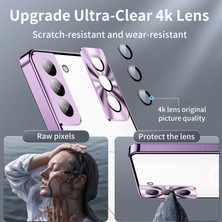 Eabhulie Samsung Galaxy S21 Fe 5g Için Metal Pc Arka Lens Koruma Manyetik Kablosuz Şarj Cihazı Telefon Kılıfı Mor (Yurt Dışından)