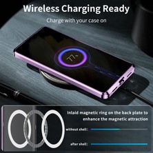 Eabhulie Samsung Galaxy S21 Fe 5g Için Metal Pc Arka Lens Koruma Manyetik Kablosuz Şarj Cihazı Telefon Kılıfı Mor (Yurt Dışından)