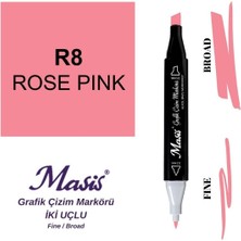 Masis Twin Çift Uçlu Marker Kalemi 8 Rose Pink