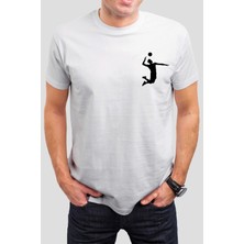 T-35 Voleybol Baskılı Beyaz Unisex Tişört C468