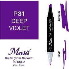 Masis Twin Çift Uçlu Marker Kalemi 81 Deep Violet