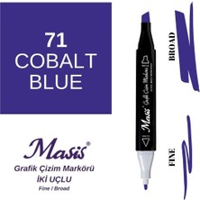 Masis Twin Çift Uçlu Marker Kalemi 71 Cobalt Blue
