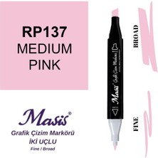Masis Twin Çift Uçlu Marker Kalemi 137 Medium Pink