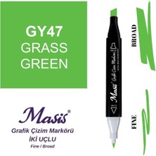 Masis Twin Çift Uçlu Marker Kalemi 47 Grass Green