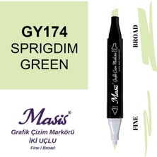 Masis Twin Çift Uçlu Marker Kalemi 174 Sprigdim Green