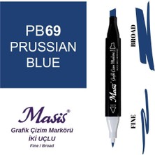 Masis Twin Çift Uçlu Marker Kalemi 69 Prussian Blue