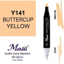 Masis Çift Uçlu Marker Kalemi 141 Buttercup Yellow