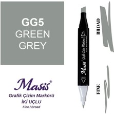 Masis Twin Çift Uçlu Marker Kalemi Gg5 Green Grey