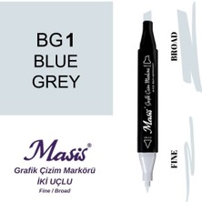 Masis Twin Çift Uçlu Marker Kalemi Bg1 Blue Grey