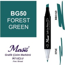 Masis Twin Çift Uçlu Marker Kalemi 50 Forest Green