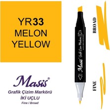 Masis Twin Çift Uçlu Marker Kalemi 33 Melon Yellow