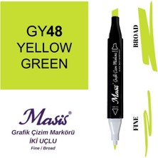 Masis Twin Çift Uçlu Marker Kalemi 48 Yellow Green