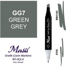 Masis Twin Çift Uçlu Marker Kalemi Gg7 Green Grey