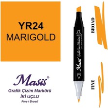 Masis Twin Çift Uçlu Marker Kalemi 24 Marigold