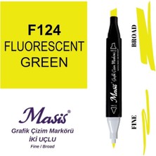 Masis Twin Çift Uçlu Marker Kalemi 124 Fluorescent Green