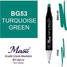 Masis Twin Çift Uçlu Marker Kalemi 53 Turquoise Green