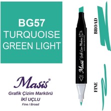 Masis Twin Çift Uçlu Marker Kalemi 57 Turquoise Green Light