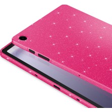 Case 4u Galaxy Tab S9 Fe Simli Parlak Görünümlü Tablet Koton Kılıf Koyu Pembe