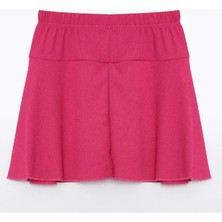 Chandraswear Kız Çocuk Şort Etek Beli Lastikli Pembe - Bürüm