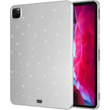 Case 4u iPad Pro 11 2022 M2 Simli Parlak Görünümlü Tablet Koton Kılıf Gümüş