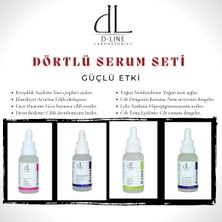 D-Line Arbutin, Kafein, Kollajen ve Bitkisel Ekstratlarla 4'lü Serum Paketi ile Genç ve Nemli Cilt