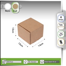 Oğuz Ambalaj E-Ticaret Kutusu Kraft 14X15X12 cm - 50 Adet