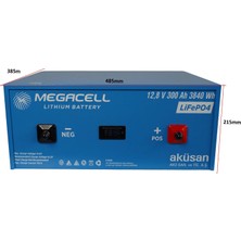 Megacell Megacell-Lifepo4 Metal Kasa Bluetooth 12,8V 300AH Lityum Demir Fosfat Akü